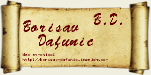 Borisav Dafunić vizit kartica